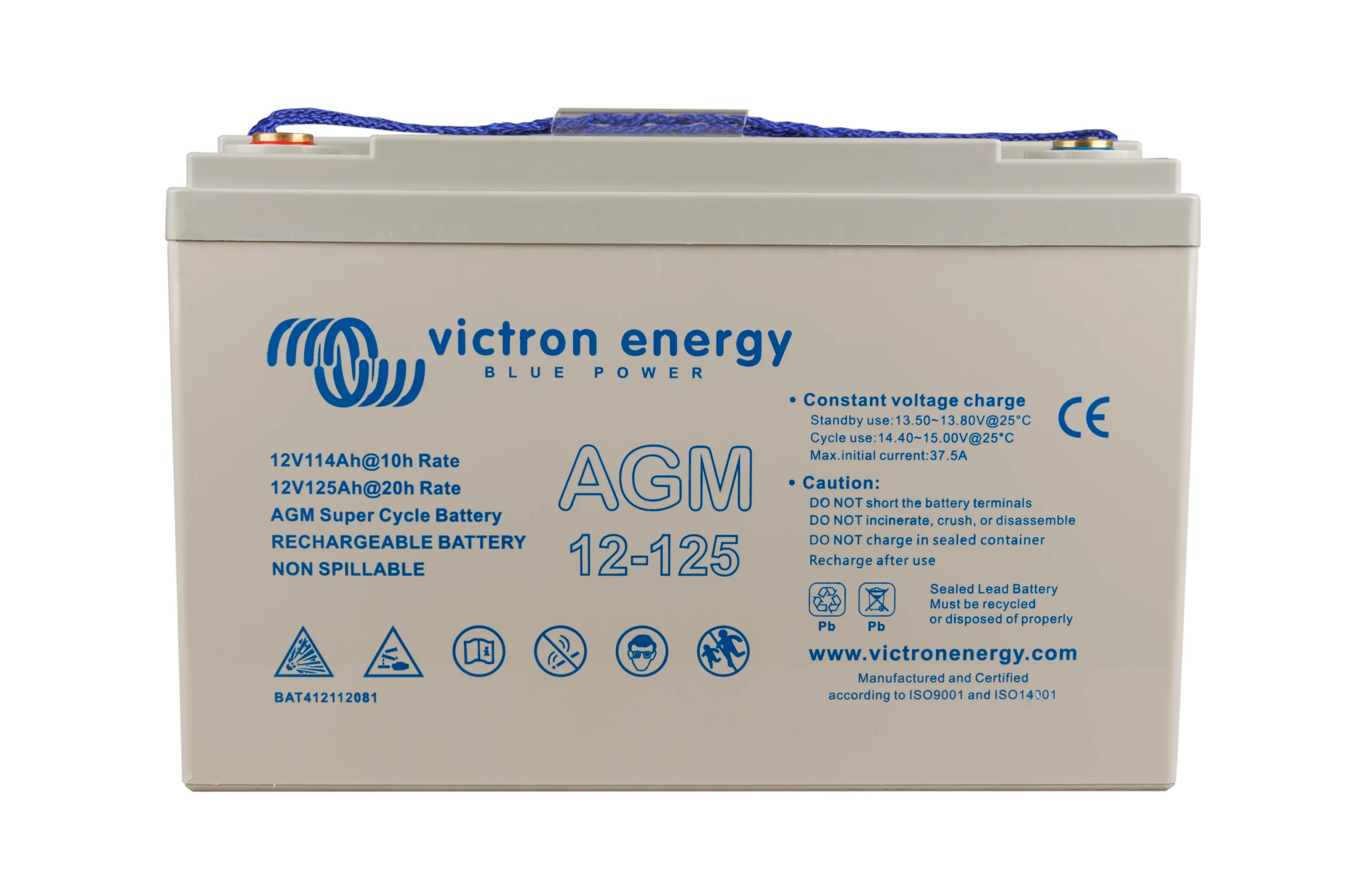 12V125AhAGMSuperCycleBatteryfront