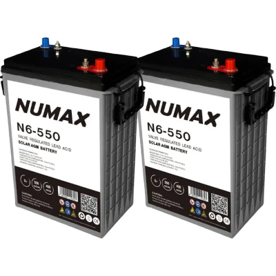 Pack 12V 2 x Batería GEL 550Ah C100 6V sin mantenimiento – N6-550 - CuencaSolar