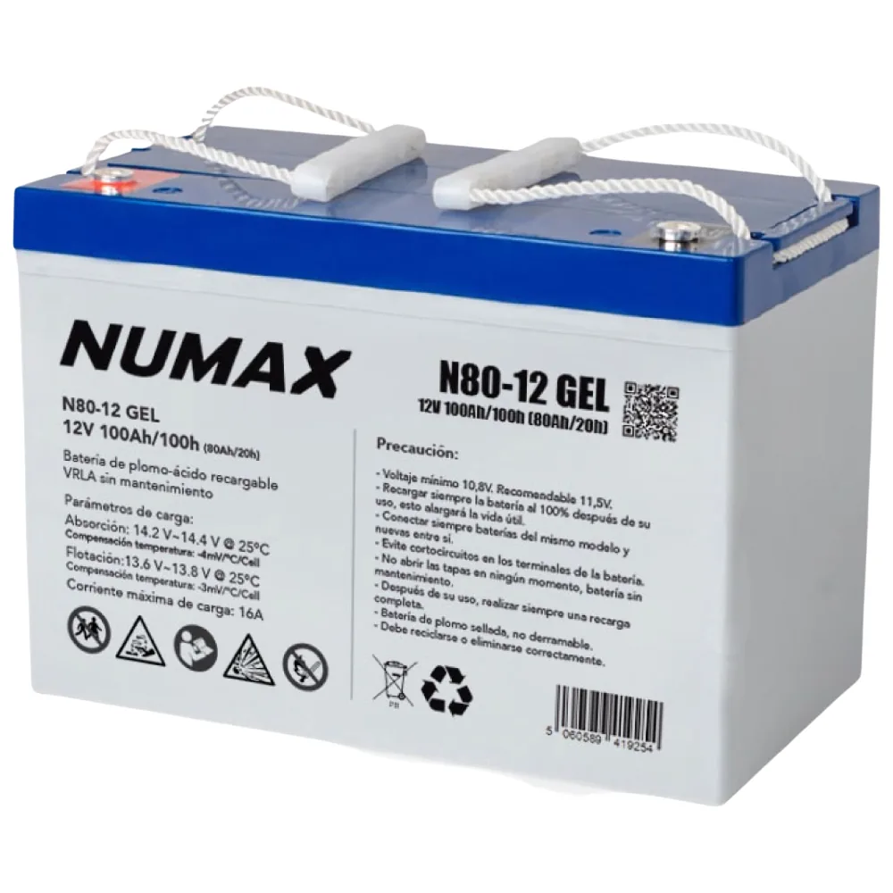 Batería GEL 100Ah C100 12V sin mantenimiento – N80-12 - CuencaSolar