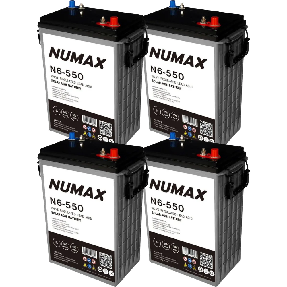 Pack 24V 4 x Batería GEL 550Ah C100 6V sin mantenimiento – N6-550 - CuencaSolar