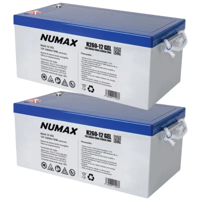 Pack 24V 2 x Batería GEL 300Ah C100 12V sin mantenimiento – N260-12 - CuencaSolar