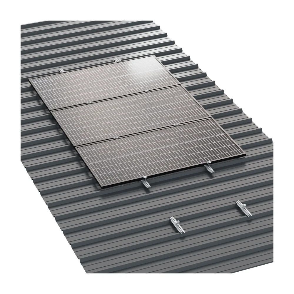 Kit Estructura Sunfer Coplanar Cubierta Metálica Micro-Rail Zincado para 8 Paneles Solares 05V-380 - CuencaSolar