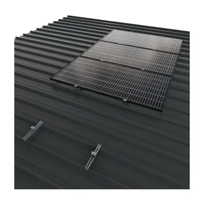 Kit Estructura Sunfer Coplanar Cubierta Metálica Micro-Rail Zincado para 7 Paneles Solares 62V-380 - CuencaSolar
