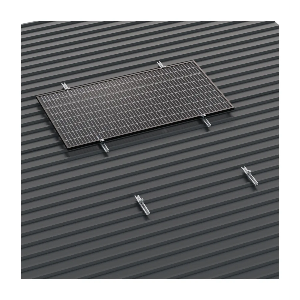 Kit Estructura Sunfer Coplanar Cubierta Metálica Micro-Rail Zincado con Tomatierra para 3 Paneles Solares 64V-380 - CuencaSolar