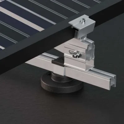 Módulo inicial de estructura lastrada Sunfer para panel horizontal hasta 2,4 m – orientación este-oeste, 15° - CuencaSolar