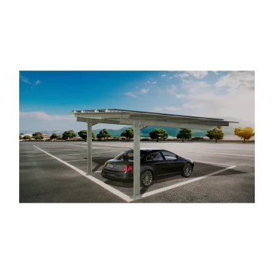Marquesina solar Sunfer orientada al sur para 8 plazas de aparcamiento – con cubierta de chapa - CuencaSolar