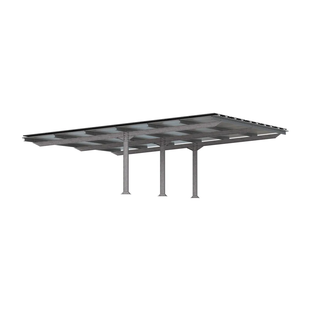 Marquesina de Aparcamiento Sunfer Doble con Chapa para 12 Plazas PR3-CC-12 - CuencaSolar