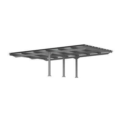 Marquesina de Aparcamiento Sunfer Doble con Chapa para 16 Plazas PR3-CC-16 - CuencaSolar