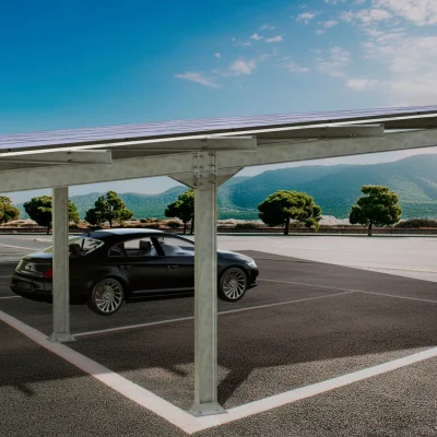 Marquesina solar Sunfer doble para 16 plazas de aparcamiento – sin cubierta de chapa - CuencaSolar