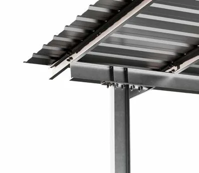 Marquesina solar Sunfer orientación norte para 10 plazas de aparcamiento – con chapa - CuencaSolar