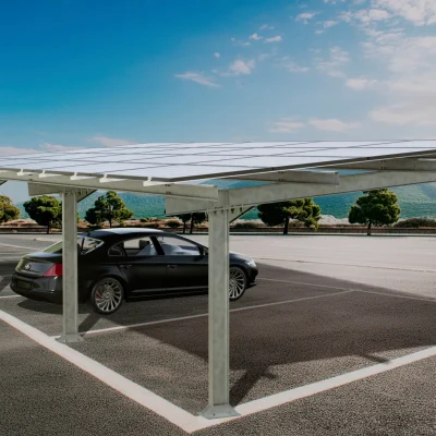 Marquesina solar Sunfer orientada al norte para 2 plazas de aparcamiento – sin cubierta de chapa - CuencaSolar