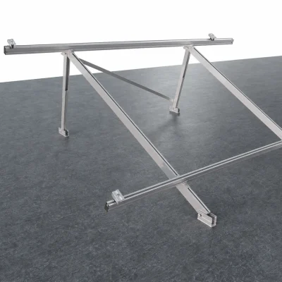 Kit de estructura Sunfer para 4 paneles solares en vertical – triángulo abierto regulable para cubierta plana o inclinada - CuencaSolar