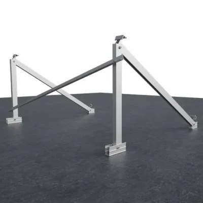 Kit de estructura Sunfer para 1 panel solar en horizontal – soporte abierto independiente para cubierta plana, inclinada 15° - CuencaSolar