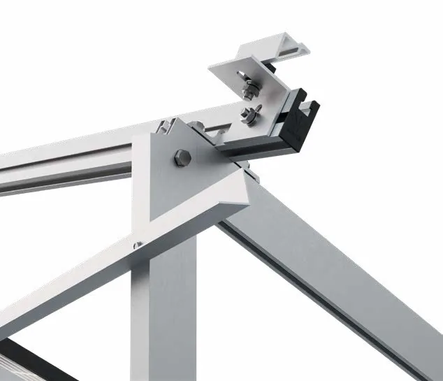 Kit de estructura Sunfer para 1 panel solar en horizontal – triángulo abierto para cubierta plana, inclinada 30° - CuencaSolar