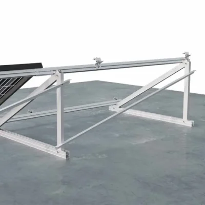 Kit de estructura Sunfer para 3 paneles solares en horizontal – triángulo cerrado para cubierta plana, inclinada 30° - CuencaSolar