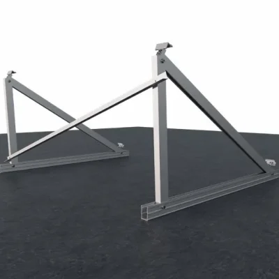 Kit de estructura Sunfer para 1 panel solar en horizontal – soporte cerrado independiente para cubierta plana, inclinada 15° - CuencaSolar