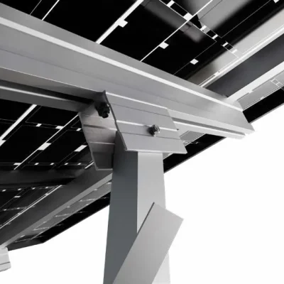 Kit de estructura Sunfer para terreno y 2 filas – 10 paneles solares en vertical, 30° - CuencaSolar