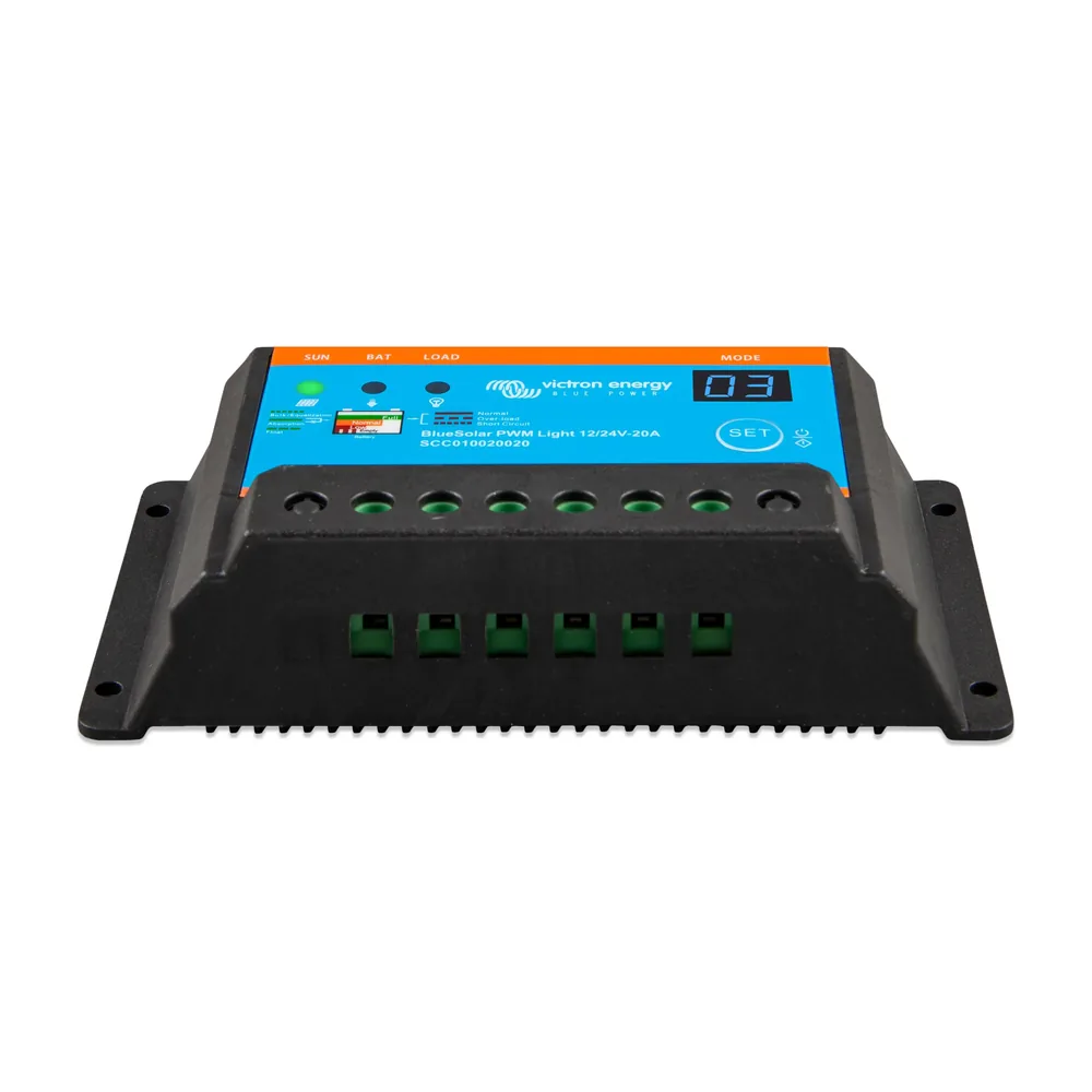 SCC010020020_BlueSolarPWM-LightChargeController12-24V-20Afront-angle