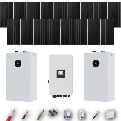 Kit Solar Aislada Deye 10kW 16xPanel Solar Aiko 665Wp 2xBatería Deye 16kWh 17 Paneles - CuencaSolar