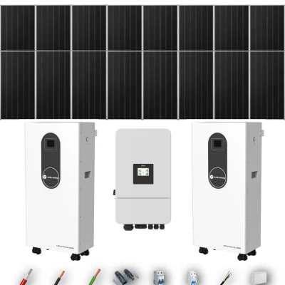 Kit Solar Aislada Deye 10kW 16xPanel Solar Aiko 665Wp 2xBatería Turbo Energy 16kWh 16 Paneles - CuencaSolar