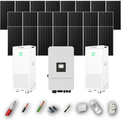 Kit Solar Aislada Deye 12kW 21xPanel Solar Aiko 665Wp 2xBatería Dyness 16kWh 22 Paneles - CuencaSolar
