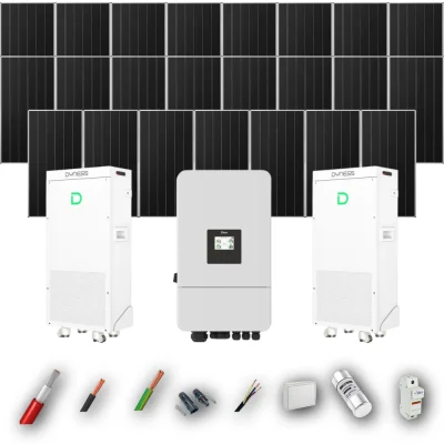 Kit Solar Aislada Deye 12kW 21xPanel Solar Aiko 665Wp 2xBatería Dyness 16kWh 23 Paneles - CuencaSolar