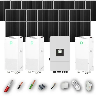 Kit Solar Aislada Deye 16kW 25xPanel Solar Aiko 665Wp 3xBatería Dyness 16kWh 25 Paneles - CuencaSolar