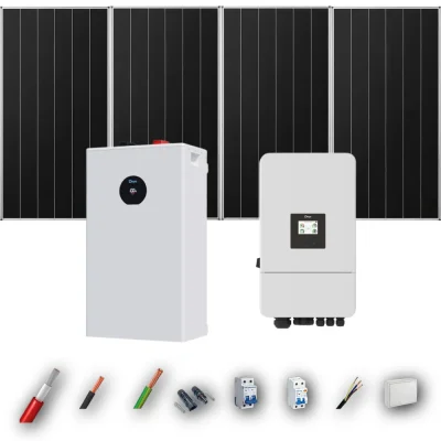 Kit Solar Aislada Deye 5kW 4xPanel Solar Aiko 665Wp Batería Deye 16kWh 4 Paneles - CuencaSolar