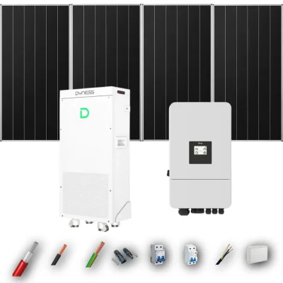 Kit Solar Aislada Deye 5kW 4xPanel Solar Aiko 665Wp Batería Dyness 16kWh 4 Paneles - CuencaSolar
