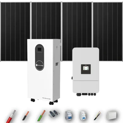 Kit Solar Aislada Deye 5kW 4xPanel Solar Aiko 665Wp Batería Turbo Energy 16kWh 4 Paneles - CuencaSolar