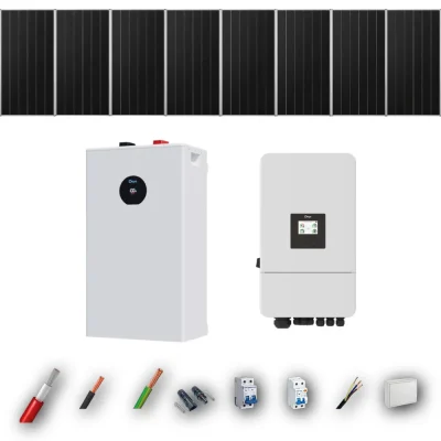 Kit Solar Aislada Deye 6kW 8xPanel Solar Aiko 665Wp Batería Deye 16kWh 8 Paneles - CuencaSolar