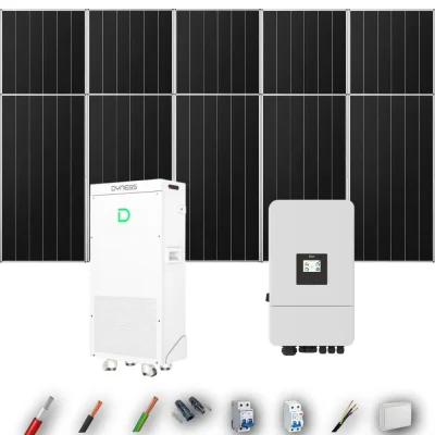 Kit Solar Aislada Deye 6kW 8xPanel Solar Aiko 665Wp Batería Dyness 16kWh 10 Paneles - CuencaSolar