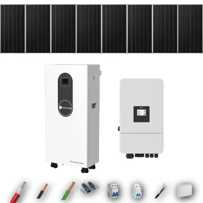 Kit Solar Aislada Deye 6kW 8xPanel Solar Aiko 665Wp Batería Turbo Energy 16kWh 8 Paneles - CuencaSolar