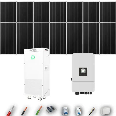 Kit Solar Aislada Deye 8kW 12xPanel Solar Aiko 665Wp Batería Dyness 16kWh 14 Paneles - CuencaSolar