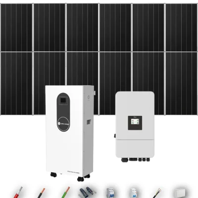 Kit Solar Aislada Deye 8kW 12xPanel Solar Aiko 665Wp Batería Turbo Energy 16kWh 12 Paneles - CuencaSolar