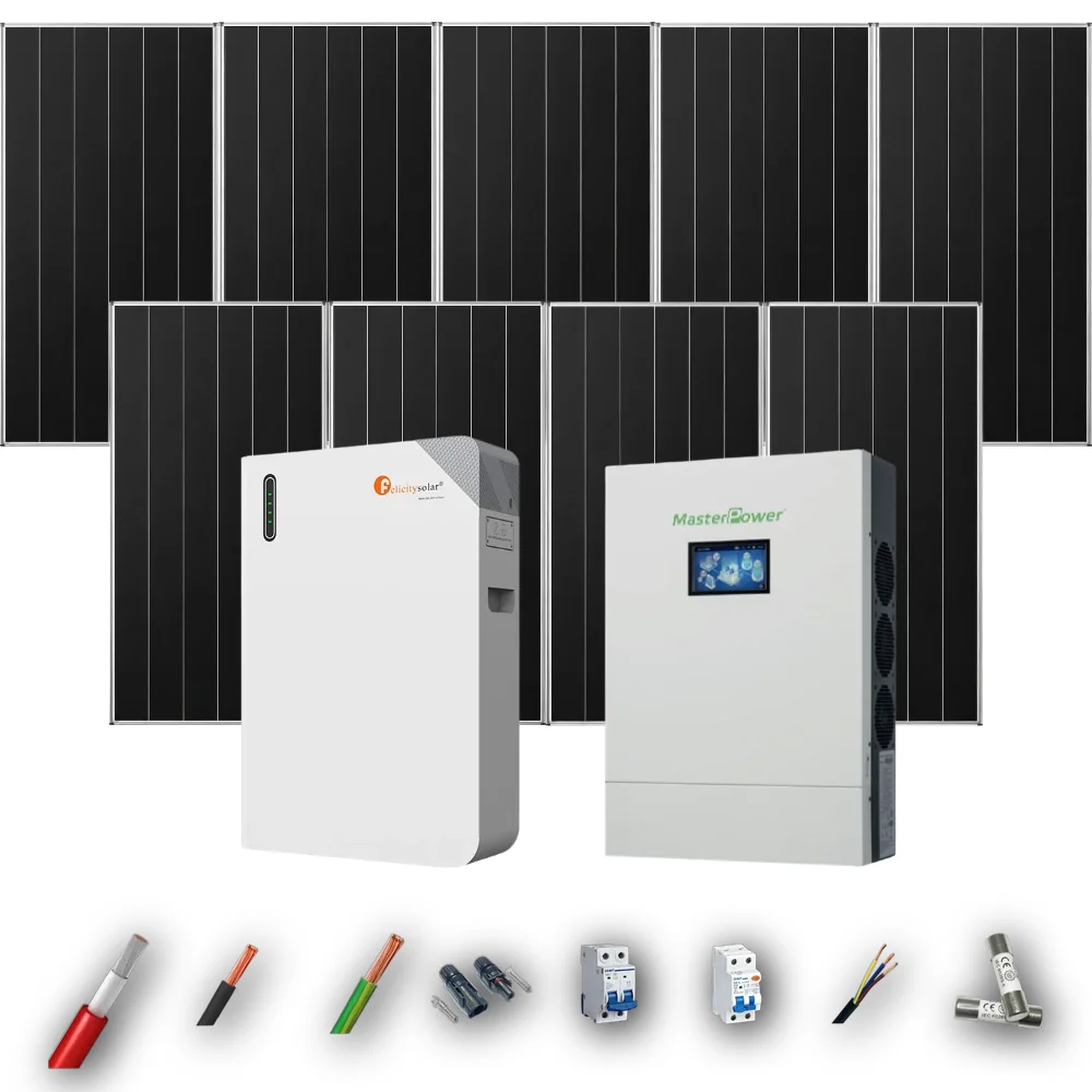 Kit Solar Aislada MasterPower 6kW 4xPanel Solar Aiko 665Wp Batería Felicity 11,8kWh 9 Paneles - CuencaSolar