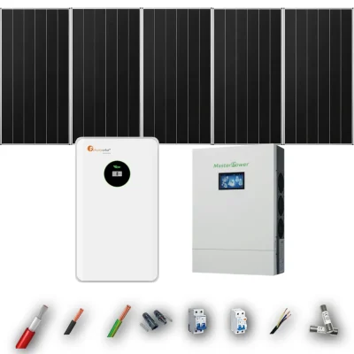 Kit Solar Aislada MasterPower 6kW 4xPanel Solar Aiko 665Wp Batería Felicity 8,75kWh 5 Paneles - CuencaSolar