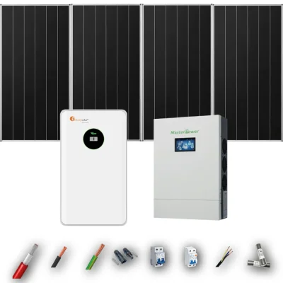 Kit Solar Aislada MasterPower 6kW 4xPanel Solar Aiko 665Wp Batería Felicity 8,75kWh 4 Paneles - CuencaSolar