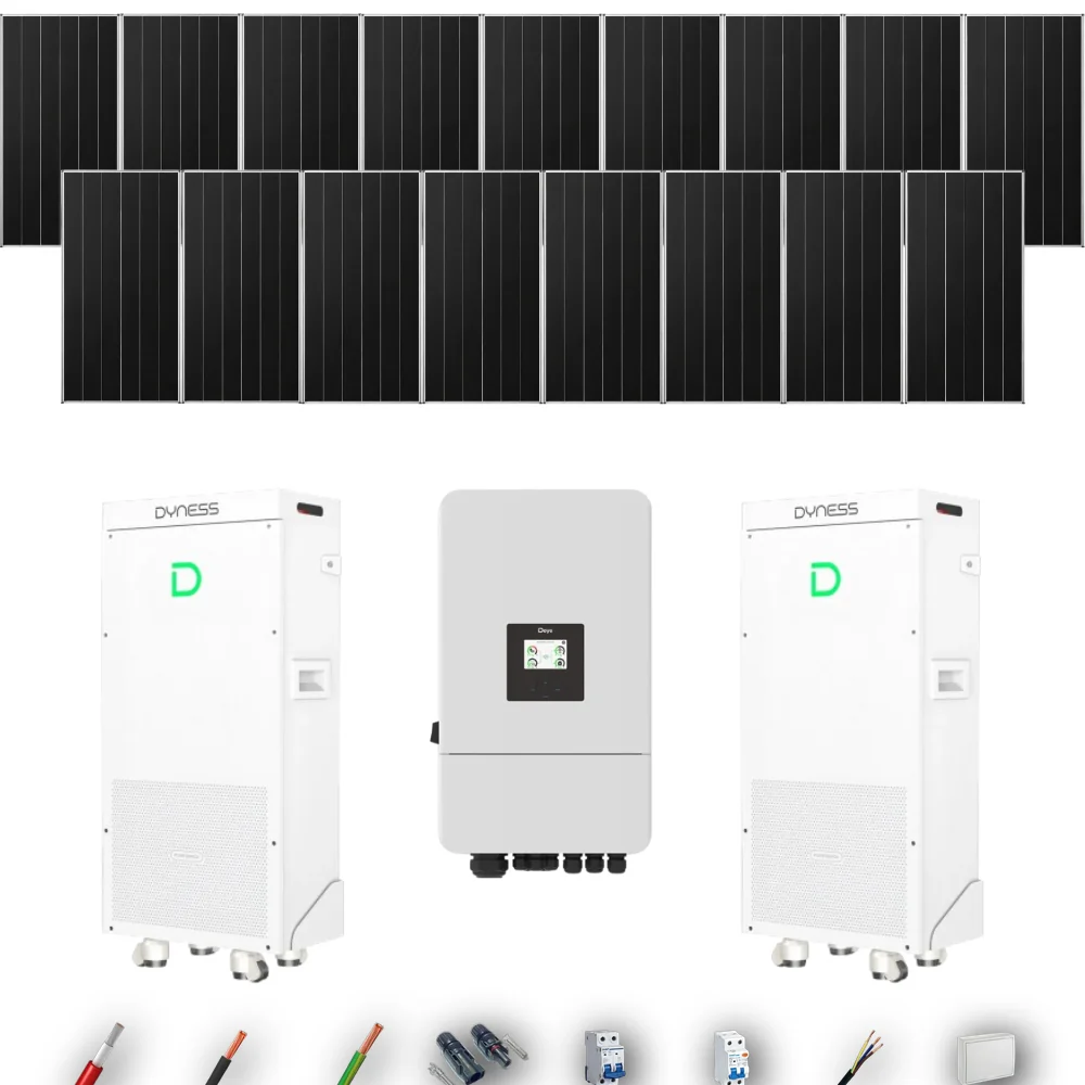 Kit Solar Autoconsumo Deye 10kW 16xPanel Solar Aiko 665Wp 2xBatería Dyness 16kWh 17 Paneles - CuencaSolar