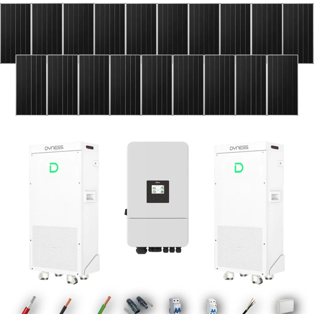 Kit Solar Autoconsumo Deye 10kW 16xPanel Solar Aiko 665Wp 2xBatería Dyness 16kWh 19 Paneles - CuencaSolar