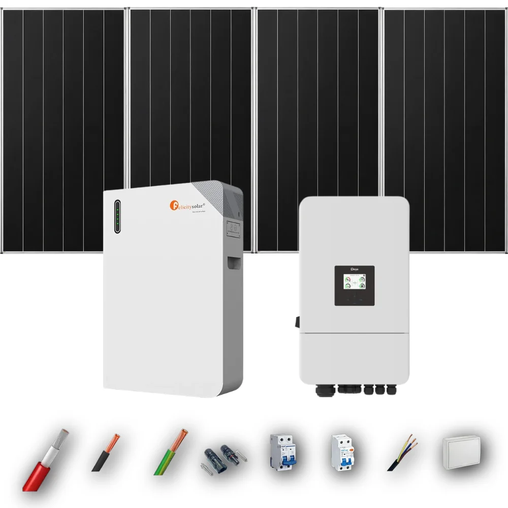Kit Solar Autoconsumo Deye 5kW 4xPanel Solar Aiko 665Wp Batería Deye 11,8kWh 4 Paneles - CuencaSolar