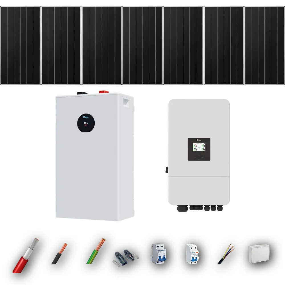 Kit Solar Autoconsumo Deye 5kW 4xPanel Solar Aiko 665Wp Batería Deye 16kWh 7 Paneles - CuencaSolar