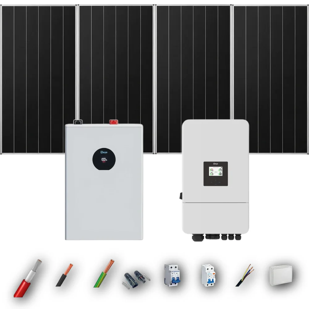 Kit Solar Autoconsumo Deye 5kW 4xPanel Solar Aiko 665Wp Batería Deye 5,12kWh 4 Paneles - CuencaSolar