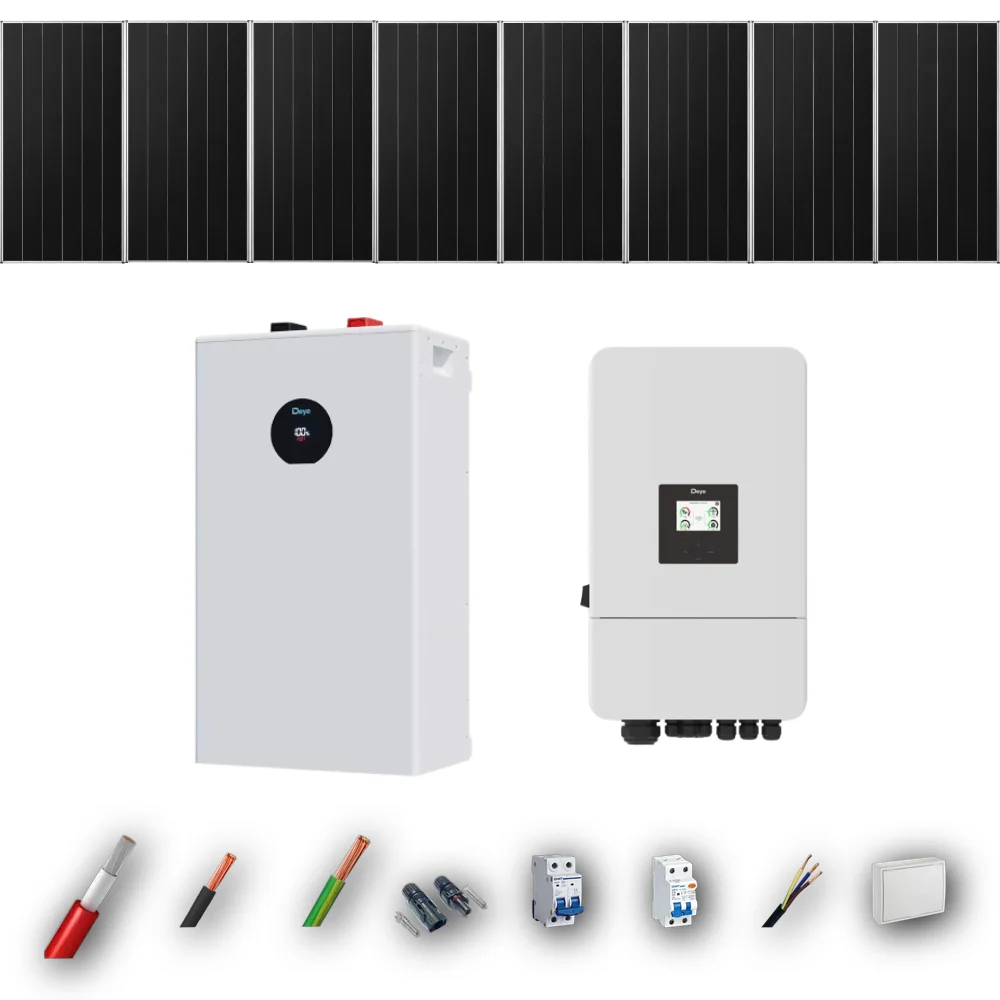 Kit Solar Autoconsumo Deye 6kW 8xPanel Solar Aiko 665Wp Batería Deye 16kWh 8 Paneles - CuencaSolar