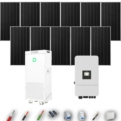 Kit Solar Autoconsumo Deye 6kW 8xPanel Solar Aiko 665Wp Batería Dyness 16kWh 11 Paneles - CuencaSolar