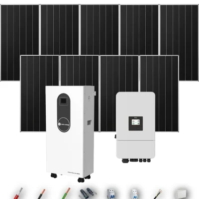 Kit Solar Autoconsumo Deye 6kW 8xPanel Solar Aiko 665Wp Batería Turbo Energy 16kWh 9 Paneles - CuencaSolar