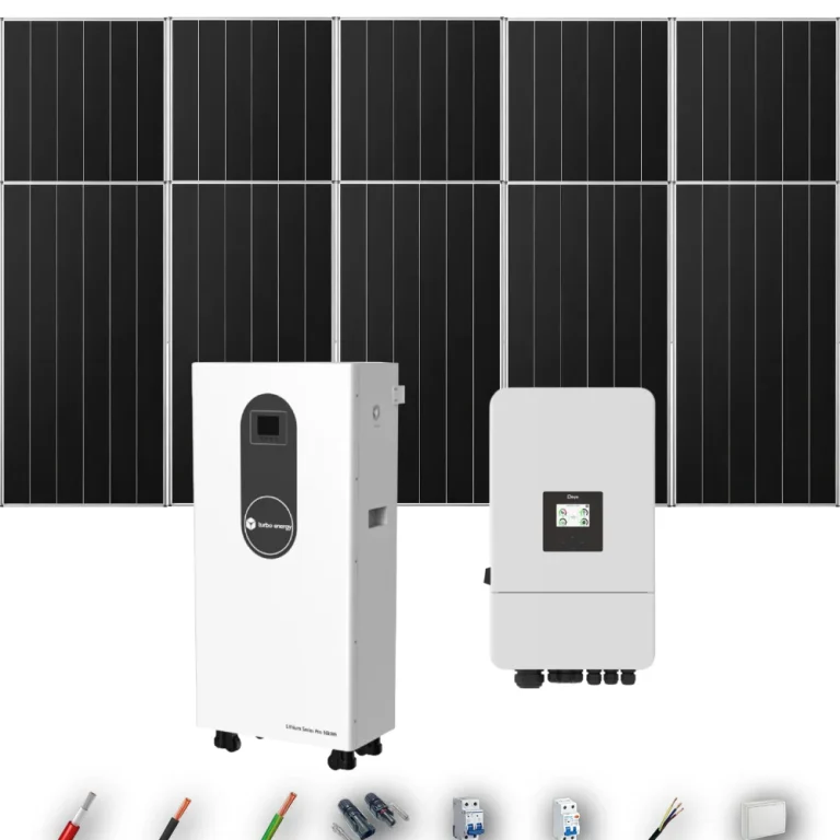 Kit Solar Autoconsumo Deye 6kW 8xPanel Solar Aiko 665Wp Batería Turbo Energy 16kWh 10 Paneles - CuencaSolar