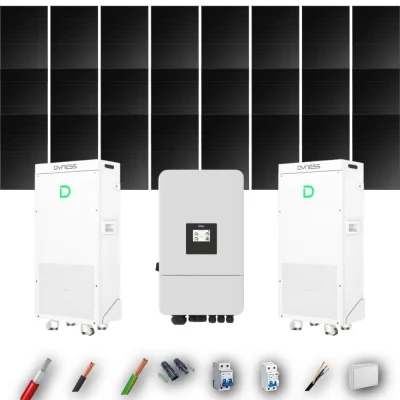 Kit Solar Full Black Aislada Deye 10kW 22xPanel Solar Longi 475Wp FB 2 x Batería Dyness 16kWh 24 Paneles - CuencaSolar