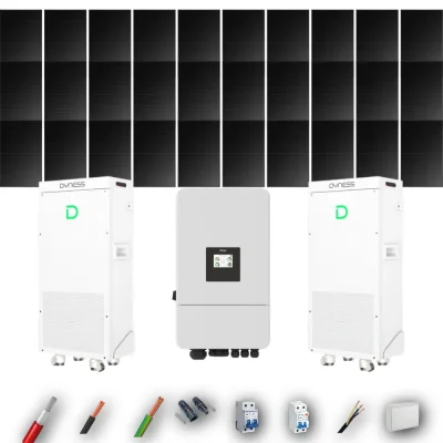 Kit Solar Full Black Aislada Deye 12kW 29xPanel Solar Longi 475Wp FB 2 x Batería Dyness 16kWh 30 Paneles - CuencaSolar