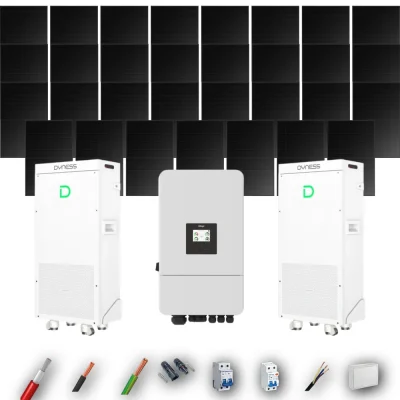 Kit Solar Full Black Aislada Deye 12kW 29xPanel Solar Longi 475Wp FB 2 x Batería Dyness 16kWh 31 Paneles - CuencaSolar